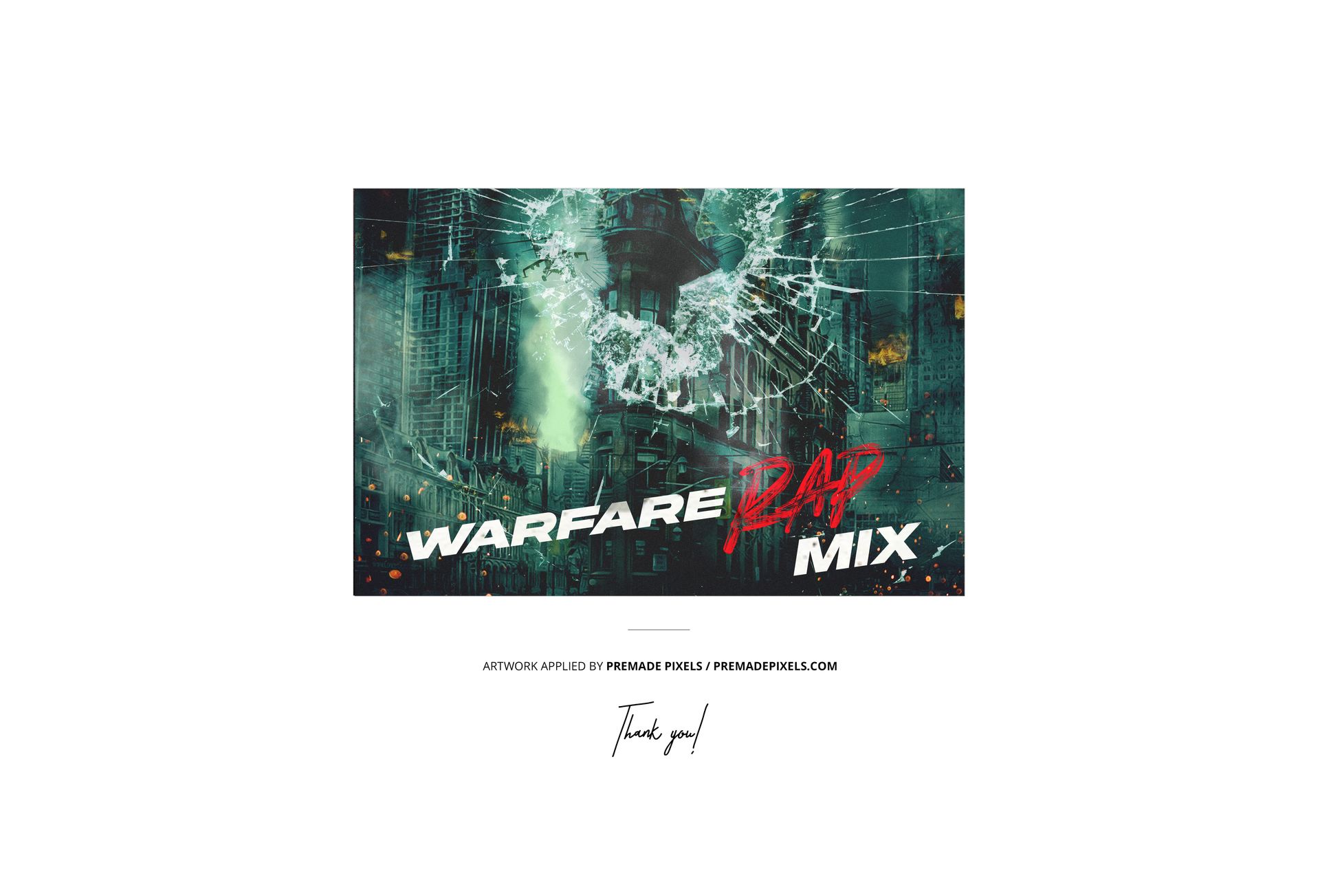 Front view of a vinyl record cover mockup featuring splatter effect graphics and bold text on a dark urban background.