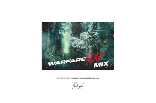 Front view of a vinyl record cover mockup featuring splatter effect graphics and bold text on a dark urban background.