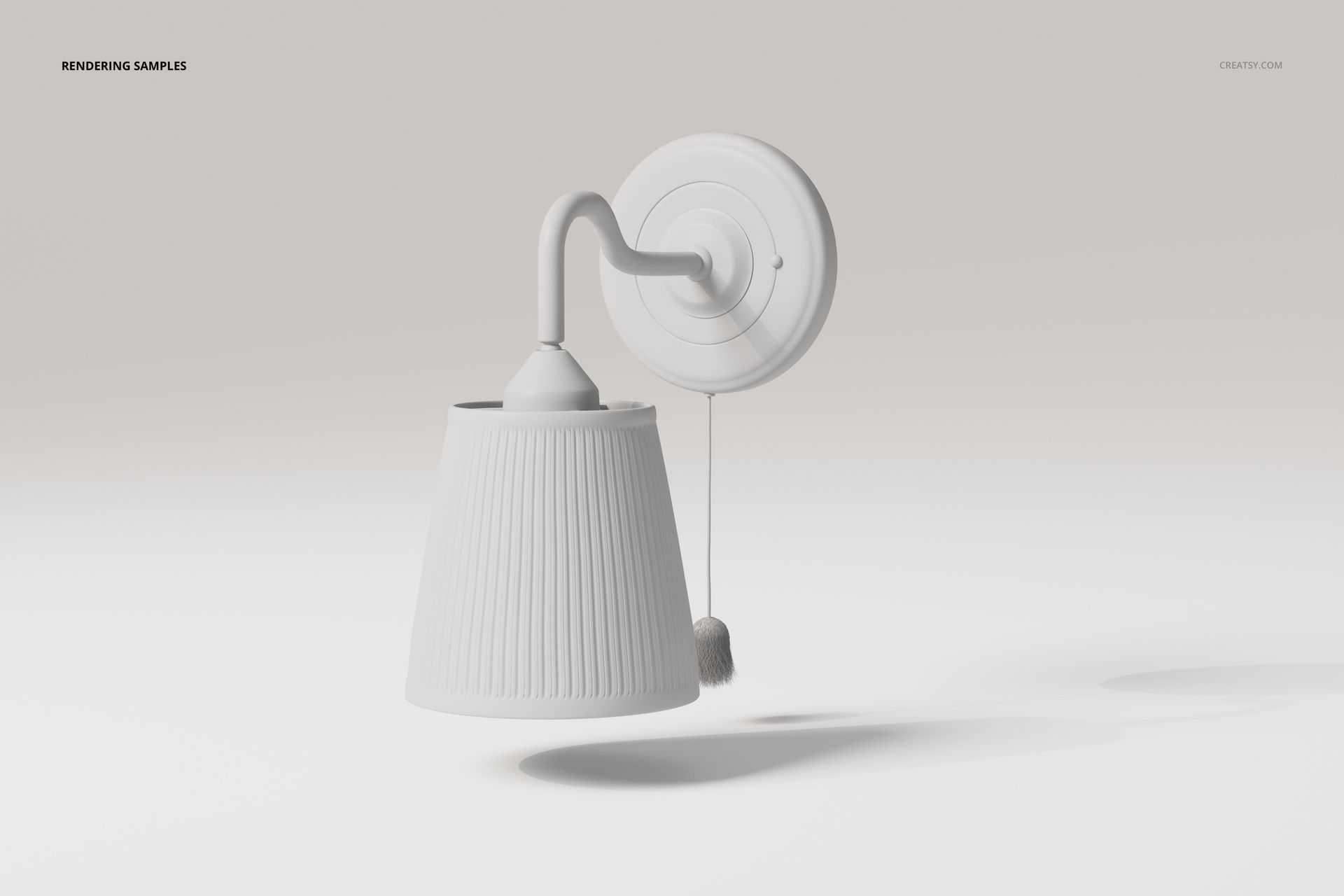 Scandi style wall lamp with a pleated shade, shown in a neutral color on a simple background, front angle view.