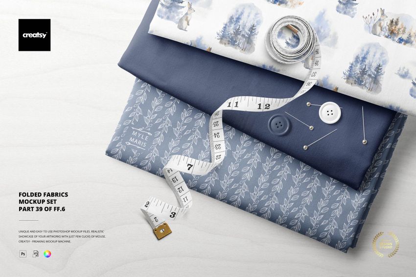 Folded Fabrics Mockup Set (39/FFv.6) - mockup screenshot 1