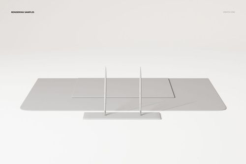 Minimalist office desk pad set in light gray, shown from a front angle on a white background with three pieces.