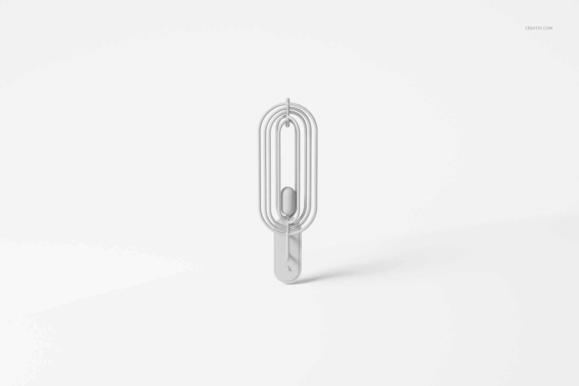 Art Deco wall lamp with geometric oval design in silver, shown from a front view against a plain white background.