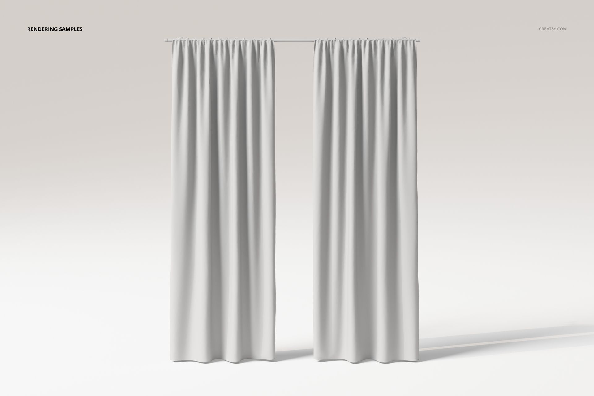 Curtains with Weighted Hem 3D Model - mockup screenshot 2