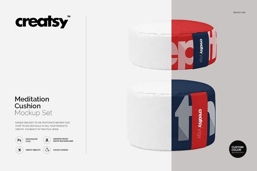 Meditation Cushion Mockup Set - mockup screenshot 1