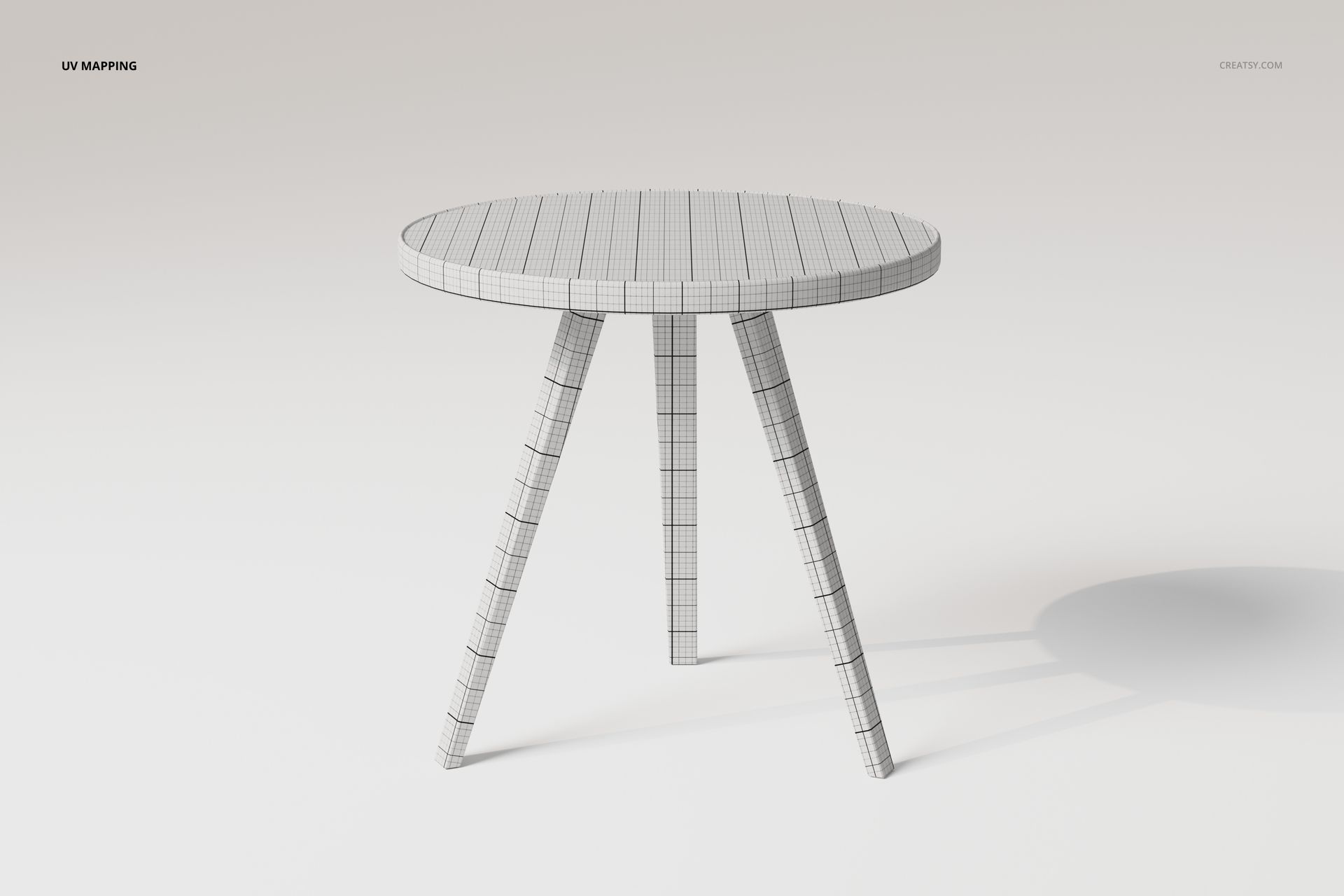 Round Three Legged Table 3D Model - mockup screenshot 4
