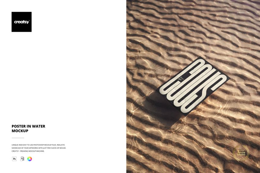 Poster in Water Mockup - mockup screenshot 1