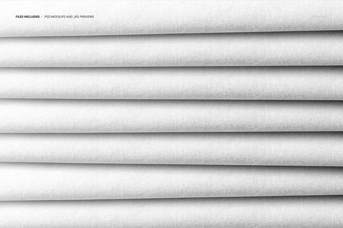 Fabric stack mockup with multiple layers of white cloth, highlighting the weave and shading from above.