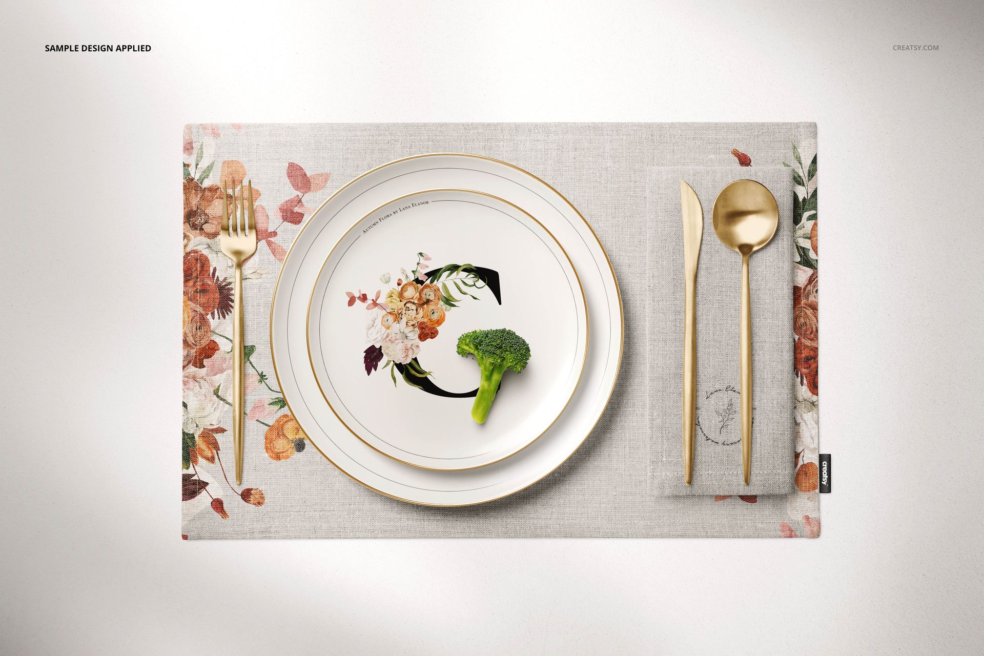 Placemat Napkin Plate Mockup - mockup screenshot 5