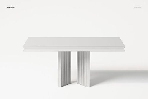 Modern console table with a rectangular top and two vertical, ribbed pedestal legs, shown in a front view on a white background.