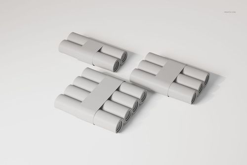 Three sets of changing pad paper rolls arranged in bundles, viewed from an angled top perspective on a white background.