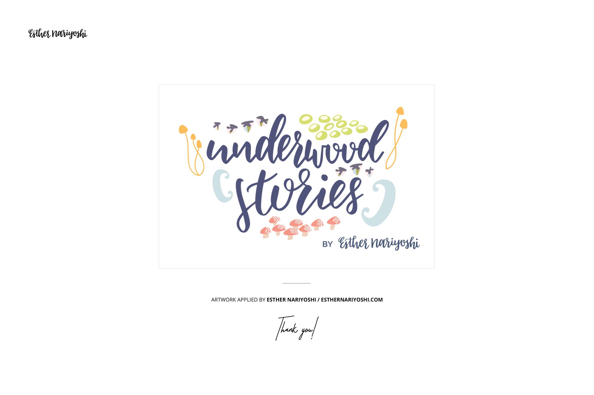 Front view of cotton fabric mockup featuring playful text and colorful illustrated elements on a white background.