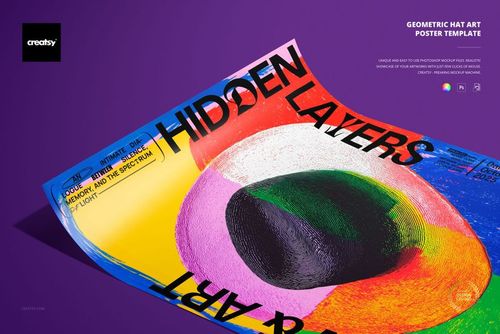 Geometric Hat Art Poster Template - mockup preview 1