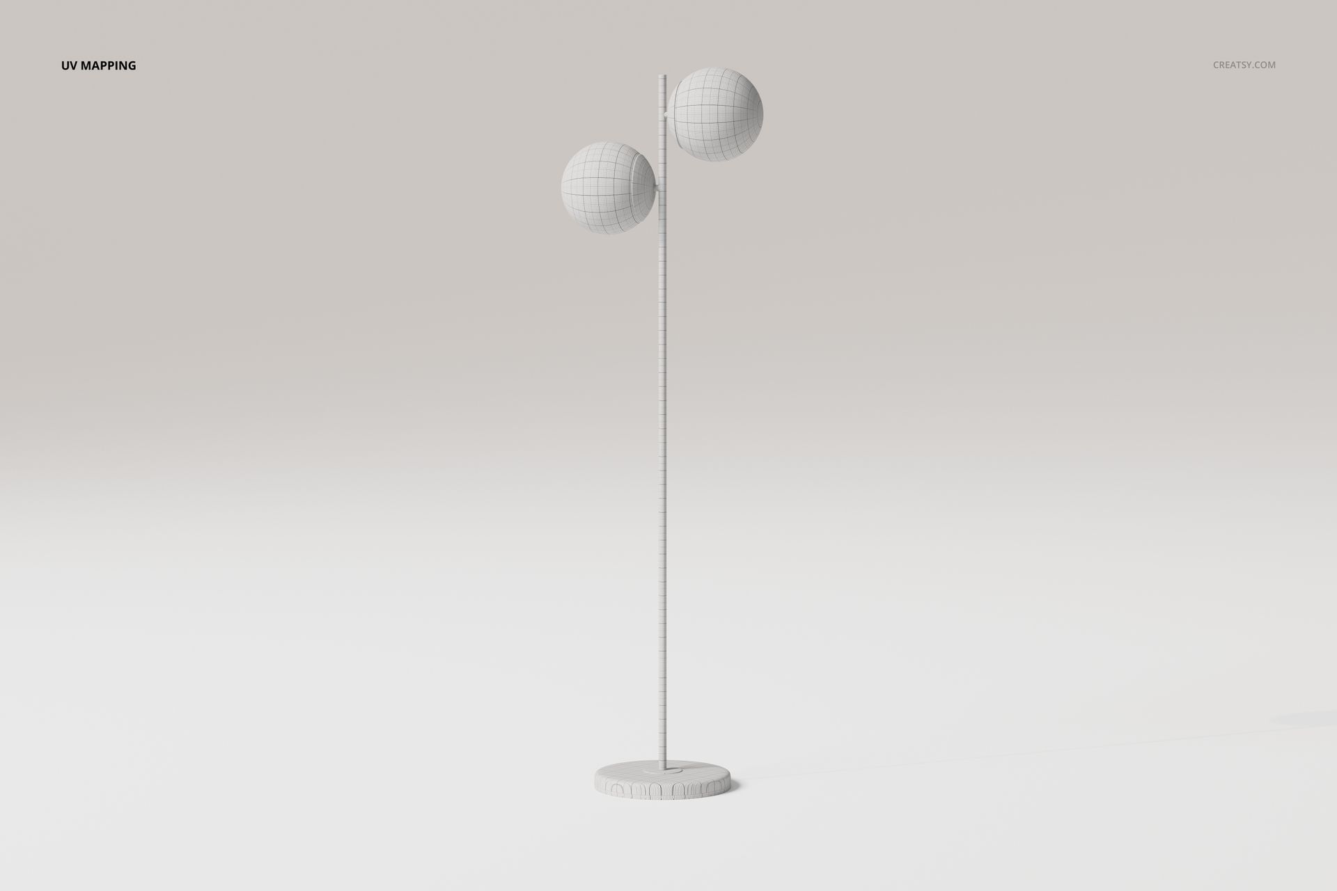 Double Globe Floor Lamp 3D Model - mockup screenshot 4