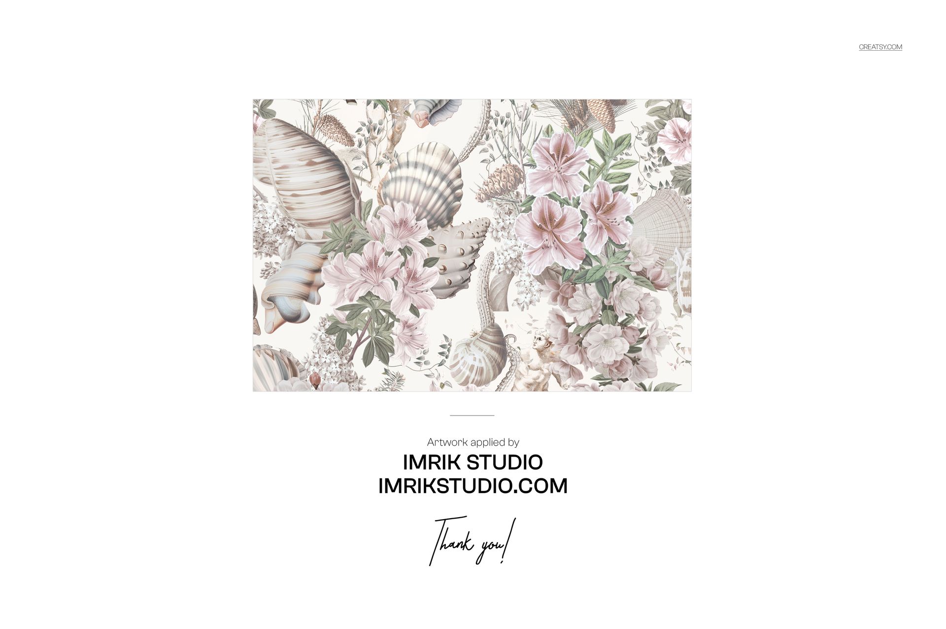 Christmas wrapping paper mockup featuring a floral and foliage pattern in soft pastel tones, shown from a front view.