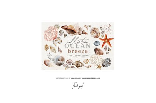 Rectangular cotton linen napkin mockup featuring assorted seashells, corals, and starfish in soft natural tones.