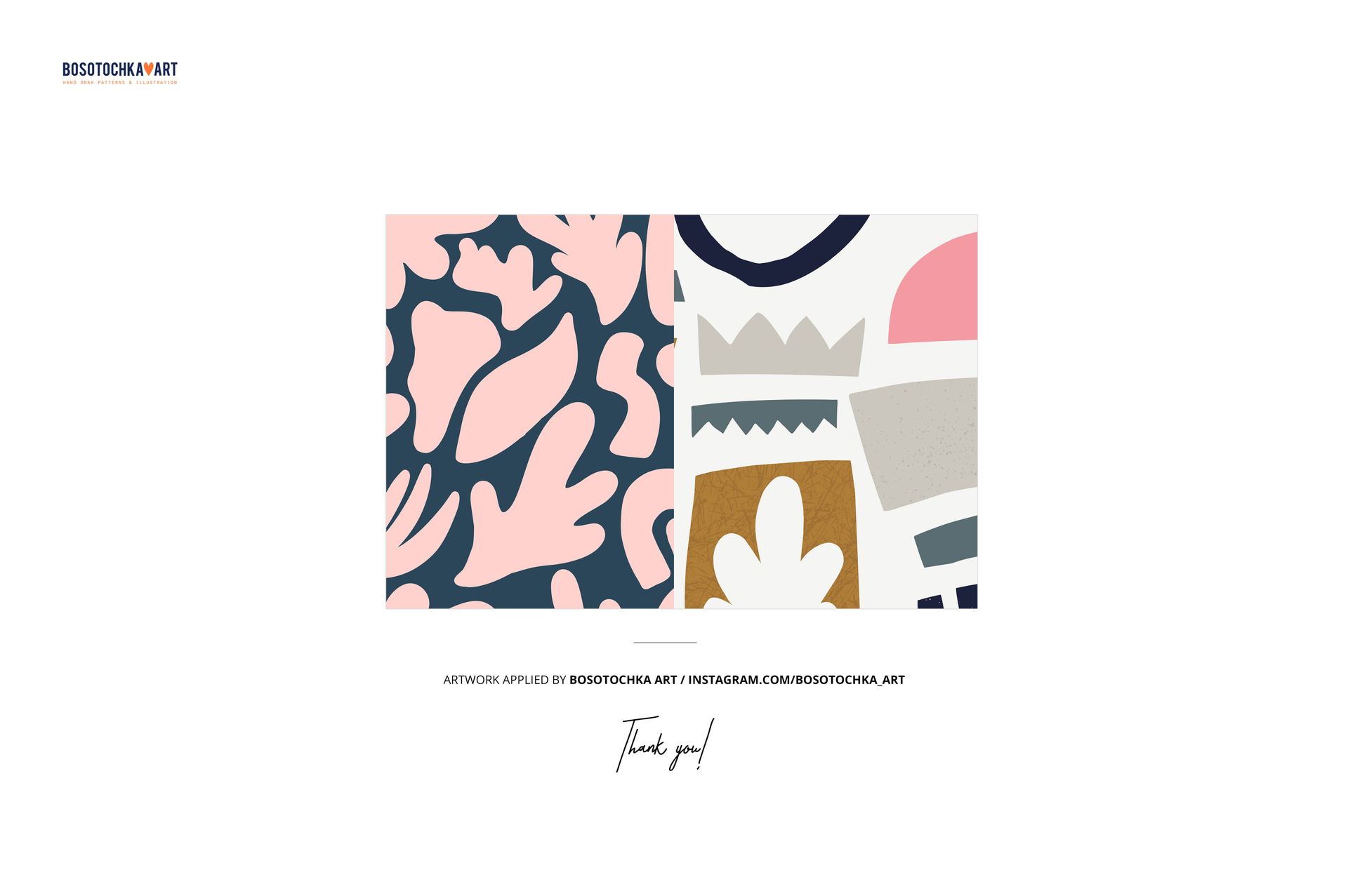 Two flowers packaging cone mockups displayed side by side, each featuring bold abstract patterns in pink, navy, beige, and gray.