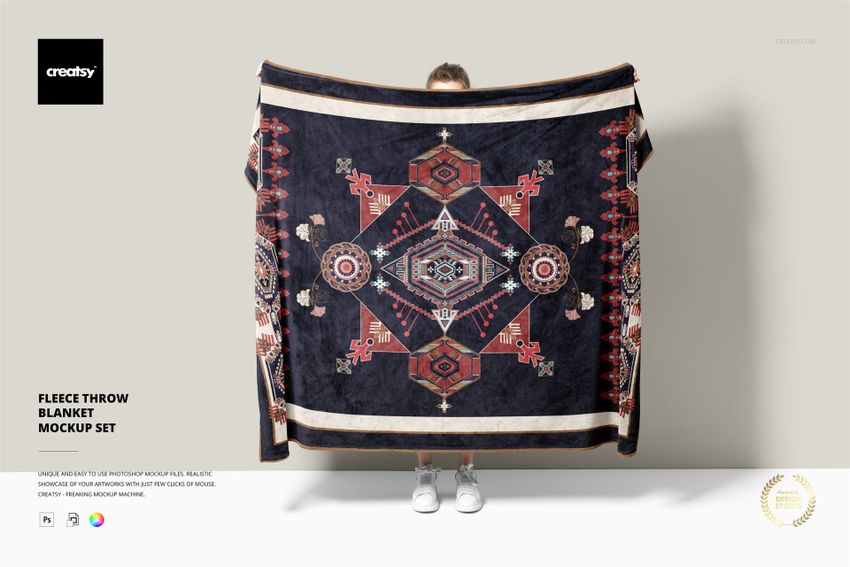 Fleece Throw Blanket Mockup Set - mockup screenshot 1