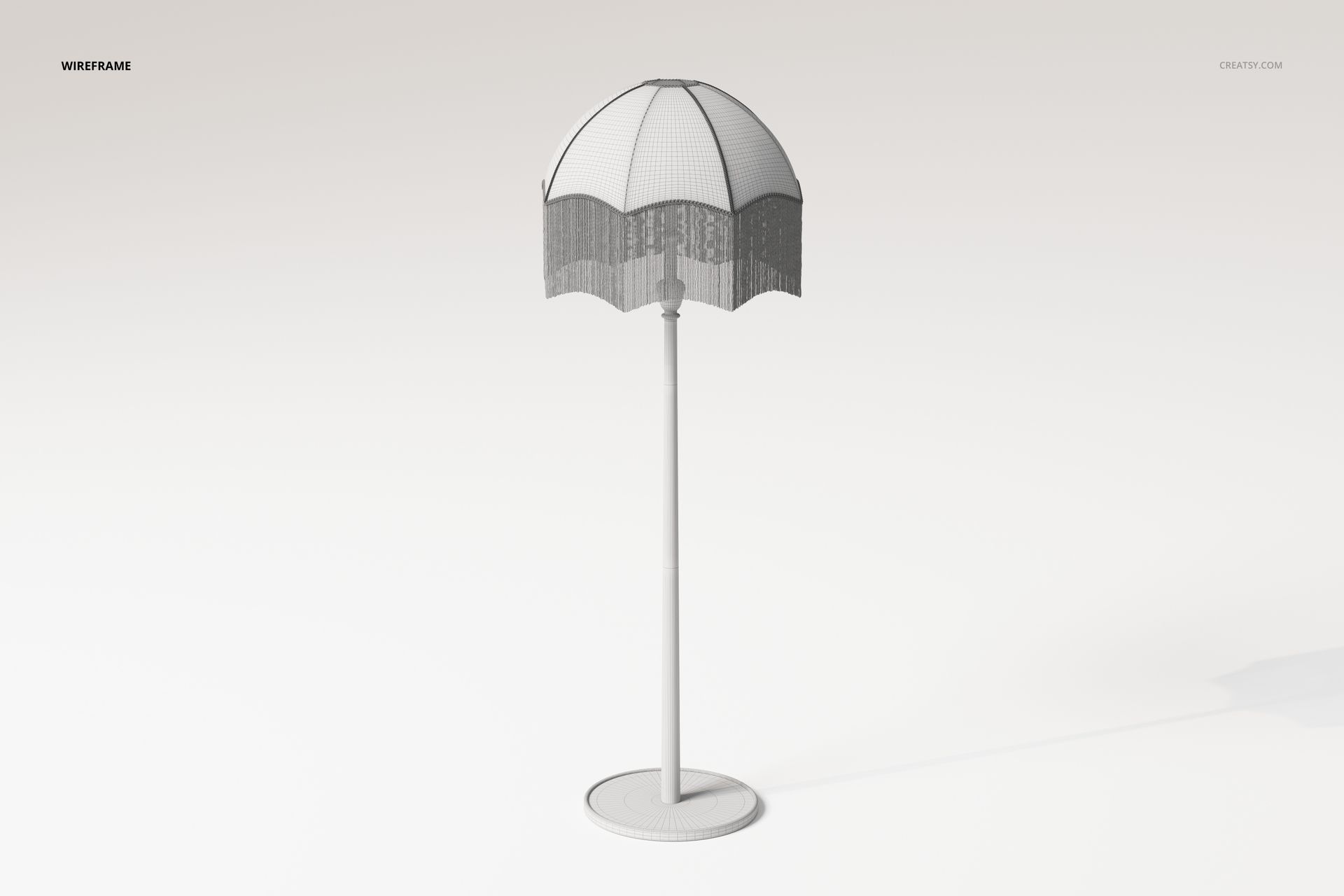 Vintage Style Fringed Floor Lamp 3D Model - mockup screenshot 6