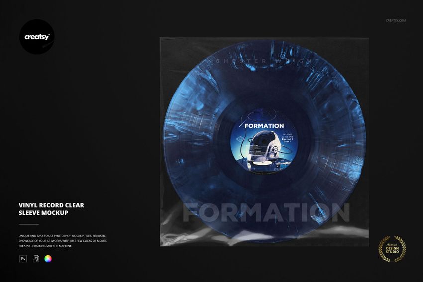 Vinyl Record Clear Sleeve Mockup - mockup screenshot 1