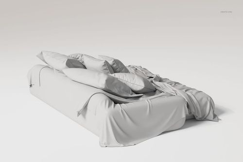 Luxury bedding set featuring multiple pillows and a draped blanket in solid light gray, shown from a front angle.