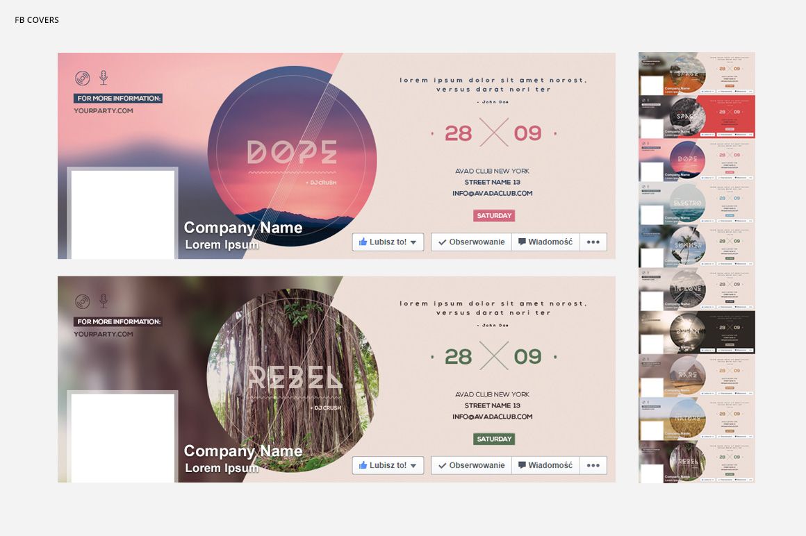 Front view of minimalistic nature poster mockups with abstract landscapes and circular photo elements in muted tones.