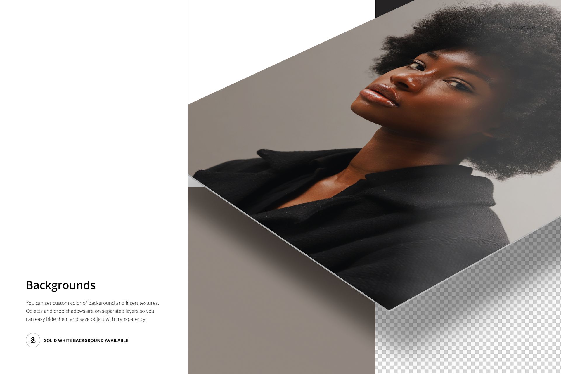 Close-up view of a sharp-cornered aluminum print mockup featuring layered metallic surfaces and neutral tones.