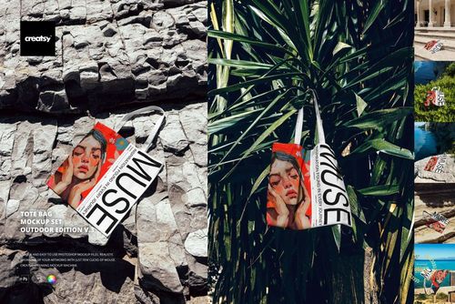 Tote Bag Mockup Set - Outdoor Edition v.3 - mockup preview 1
