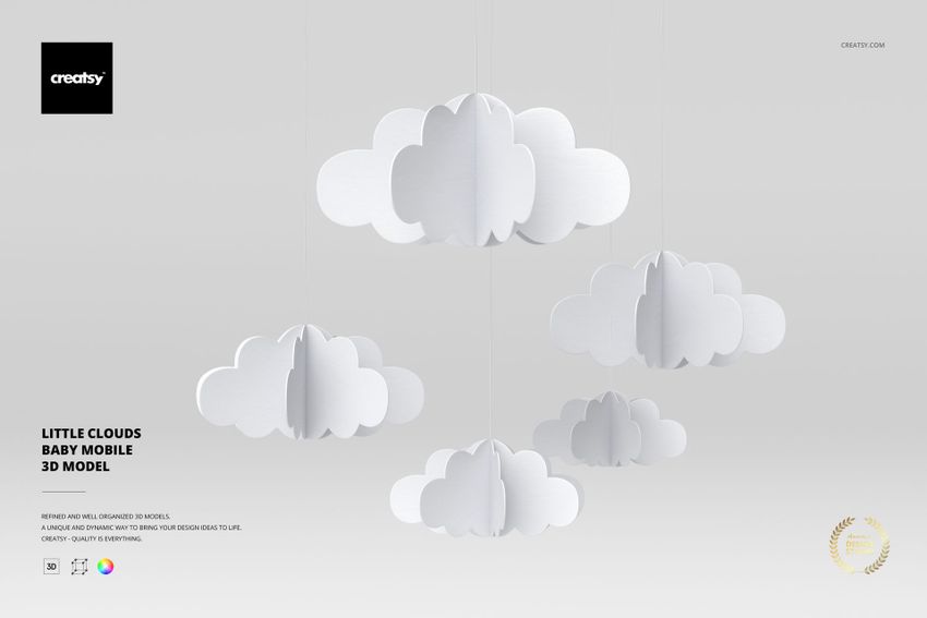 Little Clouds Baby Mobile 3D Model - mockup screenshot 1