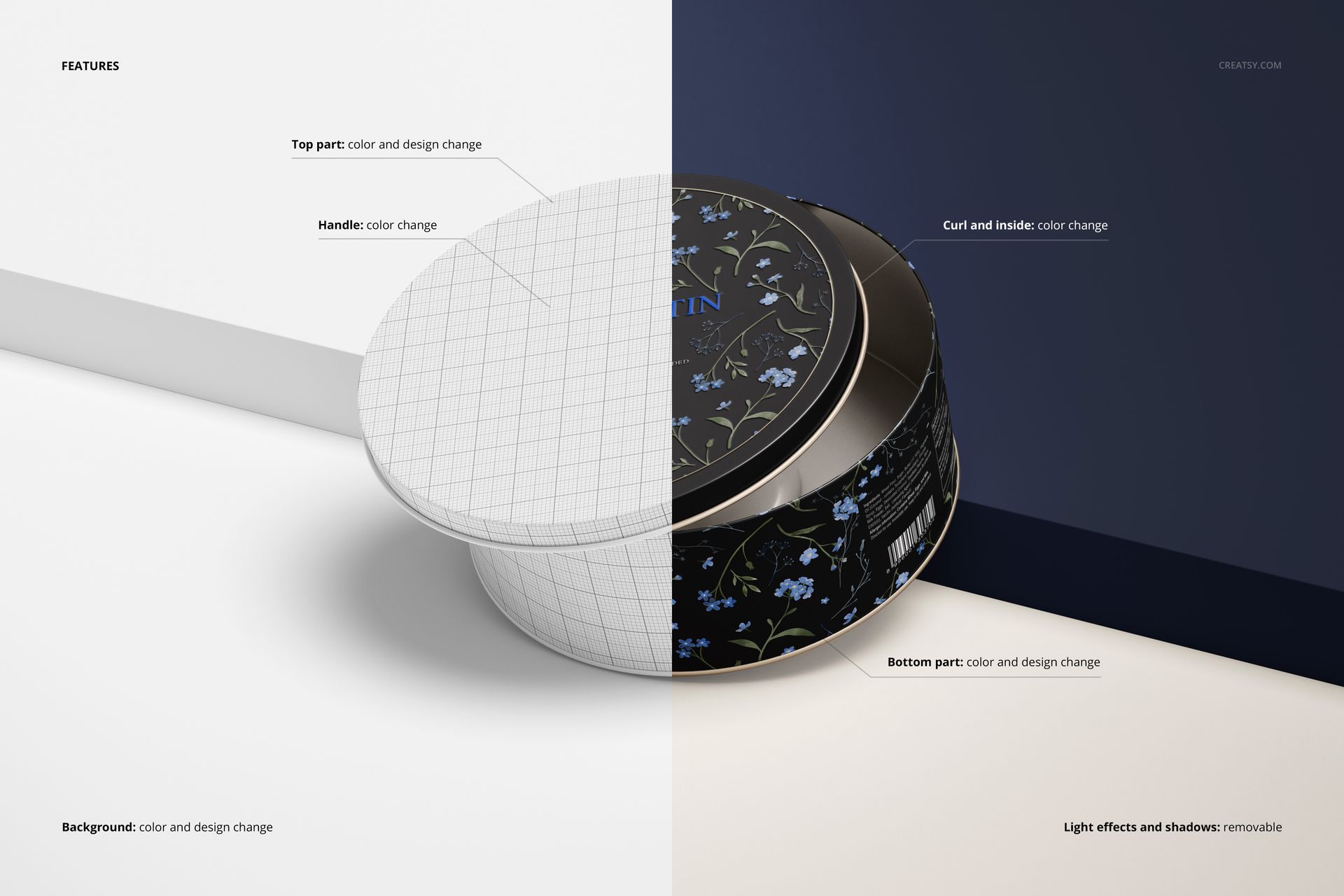 Round Cookie Tin Mockup Set 2 - mockup screenshot 2
