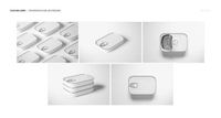 Sardine fish tin cans mockup set featuring multiple white rectangular cans with pull tabs, shown from various angles.