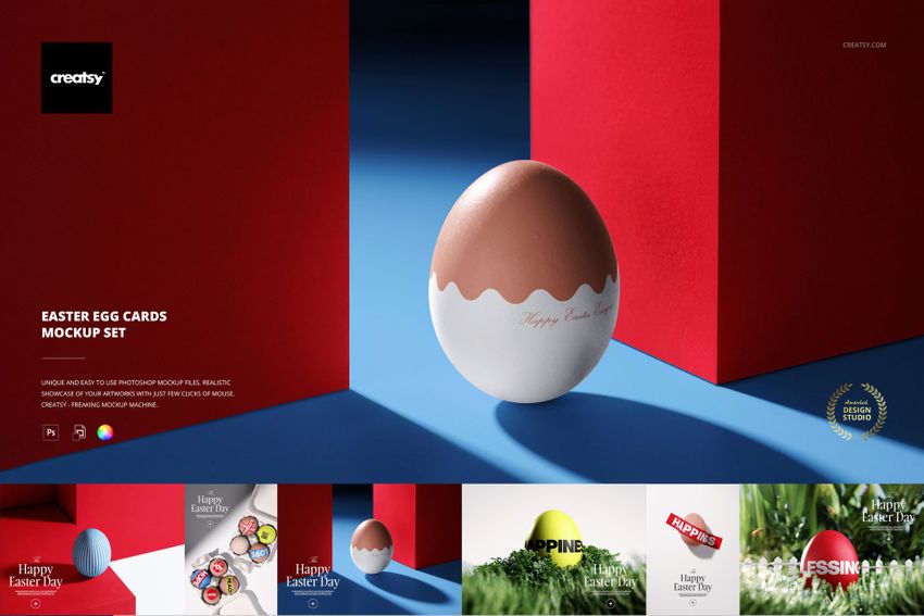 Easter Egg Cards Mockup Set - mockup screenshot 1