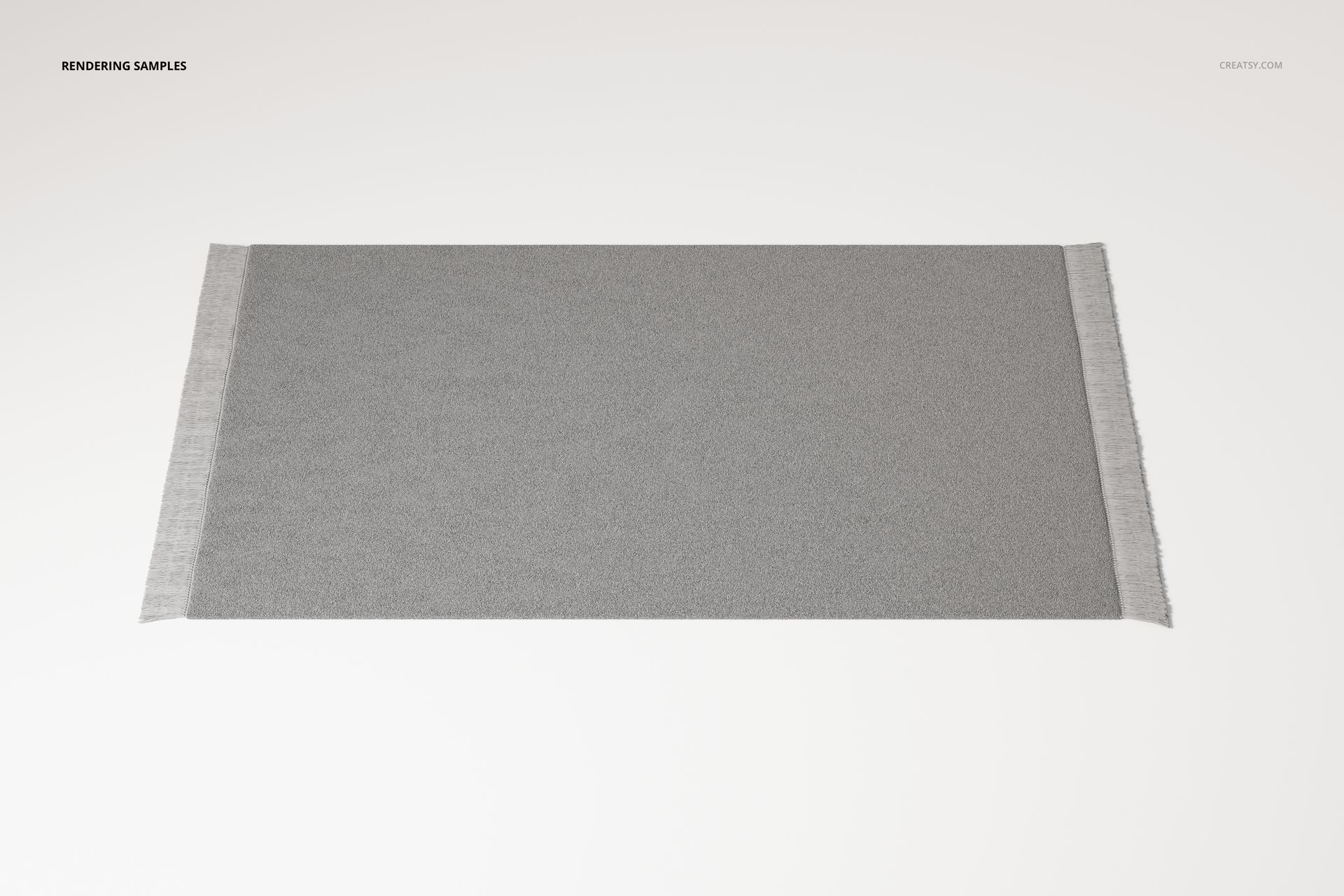 Small Rectangular Fringed Rug 3D Model - mockup screenshot 2