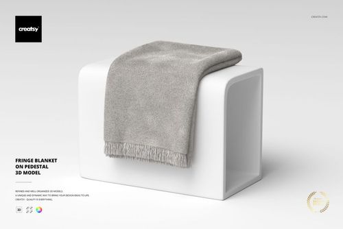 Fringe Blanket on Pedestal 3D Model - mockup preview 1