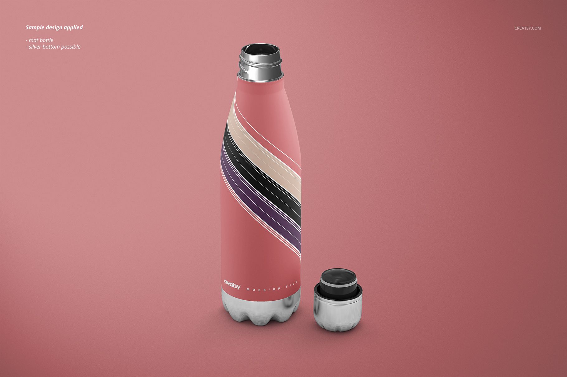 Insulated Double Wall Vacuum Stainless Steel Water Bottle Mockup Set - mockup screenshot 6