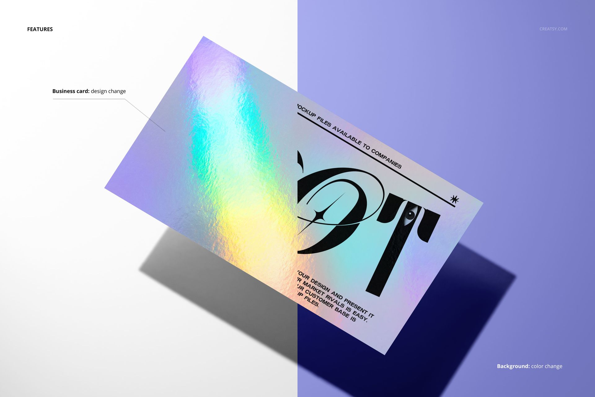 Holographic Business Card Mockup Set - mockup screenshot 3