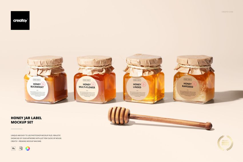 Honey Jar Label Mockup - mockup screenshot 1