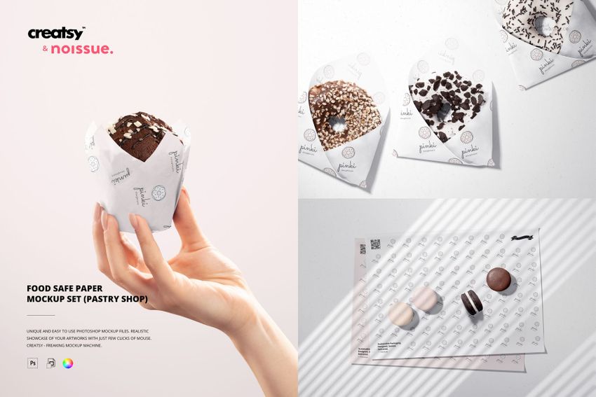 Noissue Food Safe Paper Mockup Set (pastry shop) - mockup screenshot 1