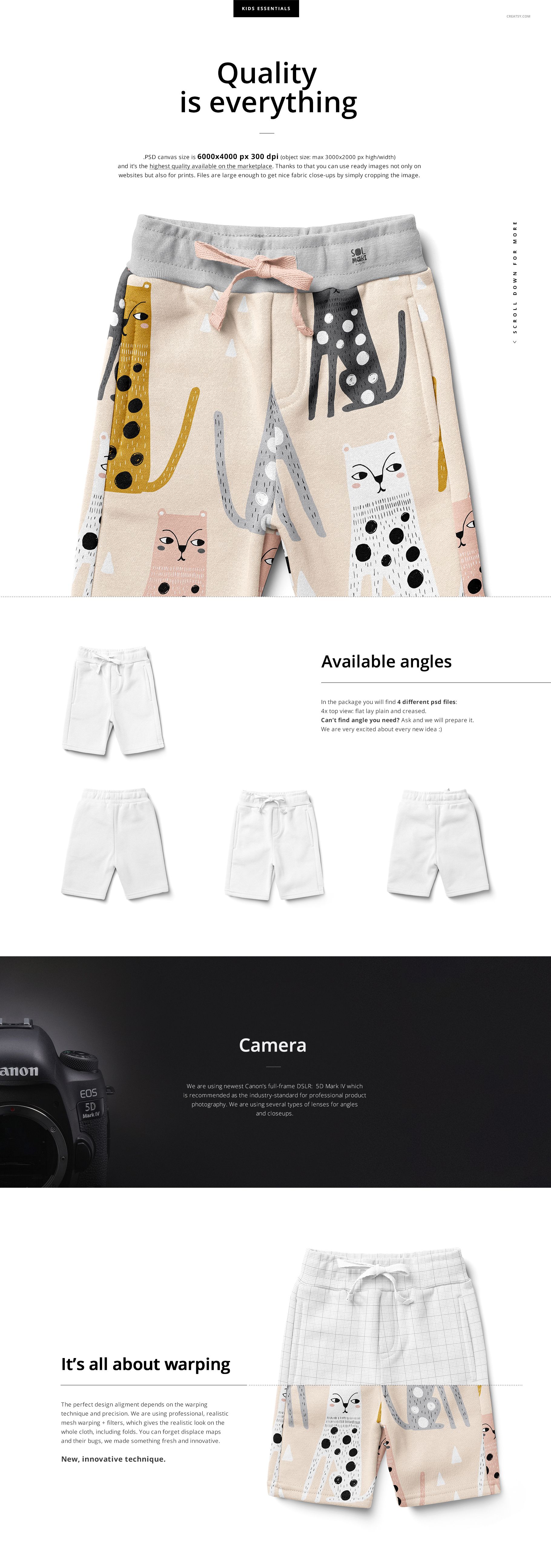 Kids Fleece Shorts Mockup Set (13/KEv.1) - mockup screenshot 2