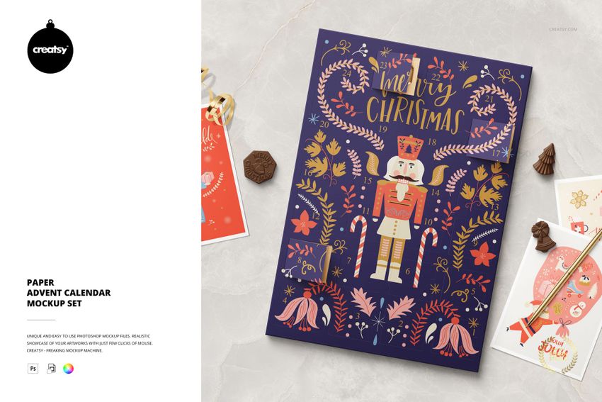 Paper Advent Calendar Mockup Set - mockup screenshot 1