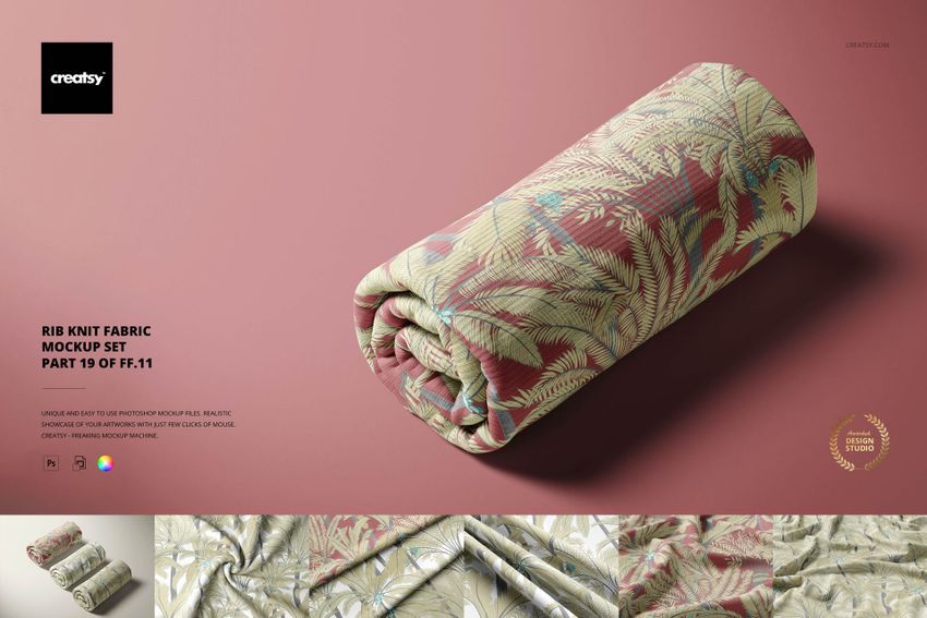 Rib Knit Fabric Mockup Set - mockup screenshot 1