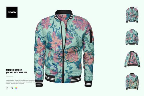Men's Bomber Jacket Mockup Set - mockup preview 1