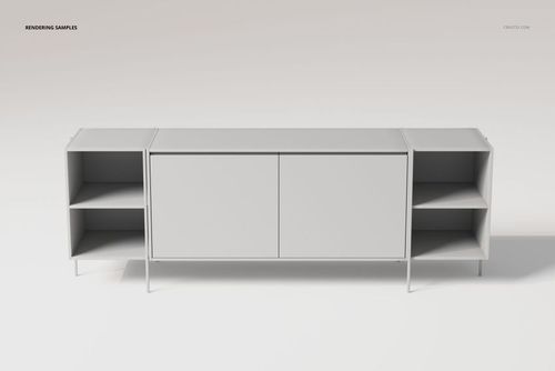 Modern sideboard credenza with a minimalist design, shown in a front view against a light neutral background.