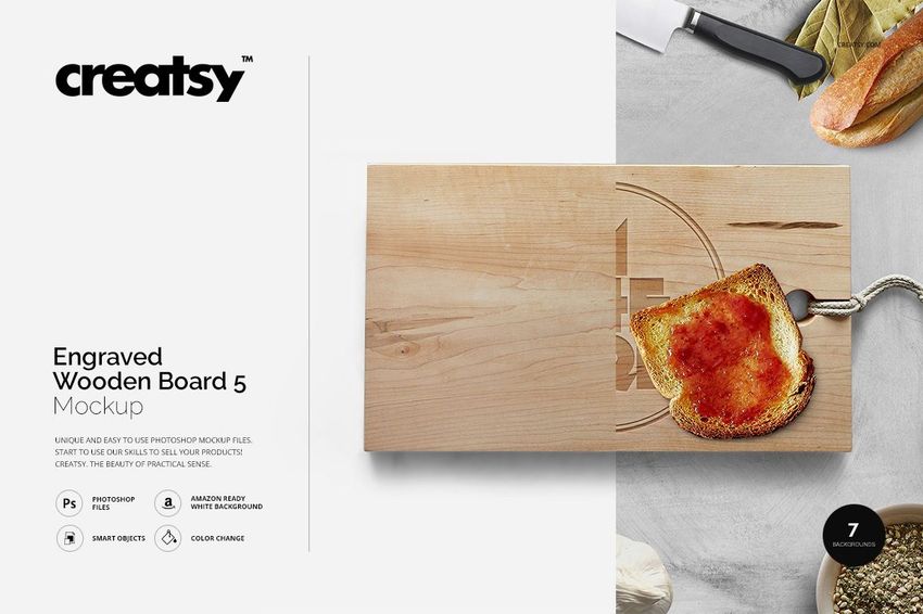 Engraved Wooden Board 5 Mockup - mockup screenshot 1