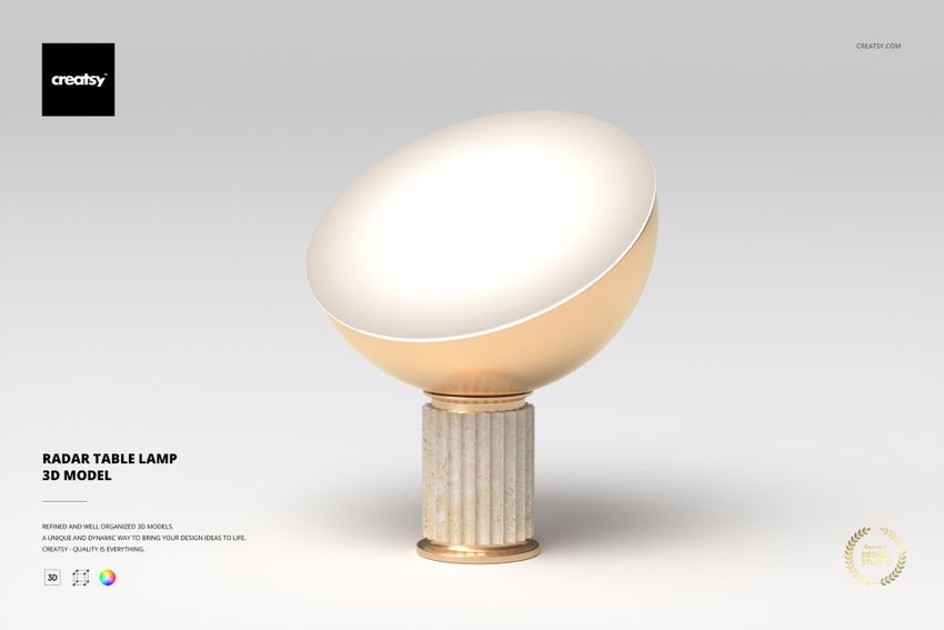 Radar Table Lamp 3D Model - mockup screenshot 1