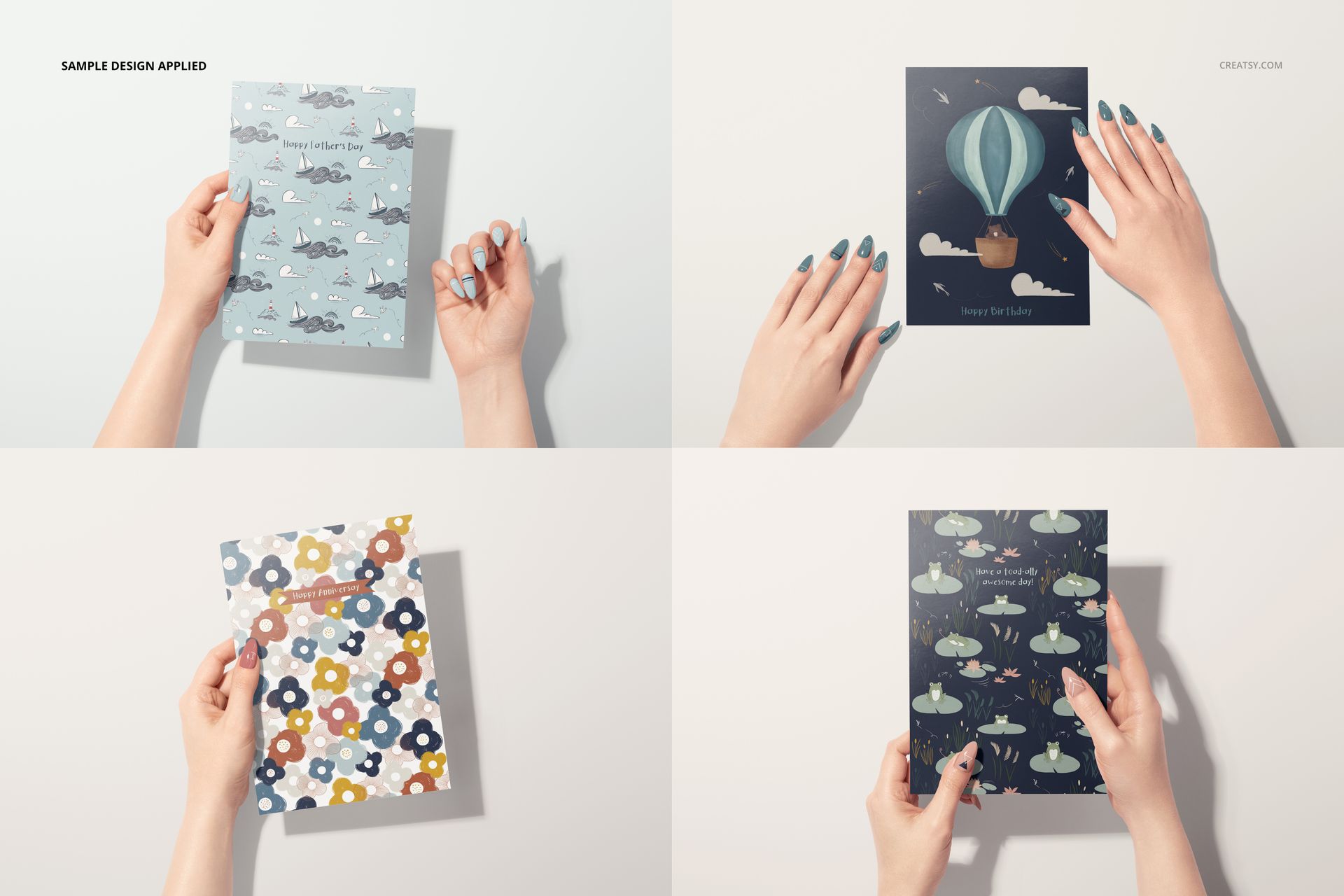 Greeting Cards Mockup Set (women hands) - mockup screenshot 6