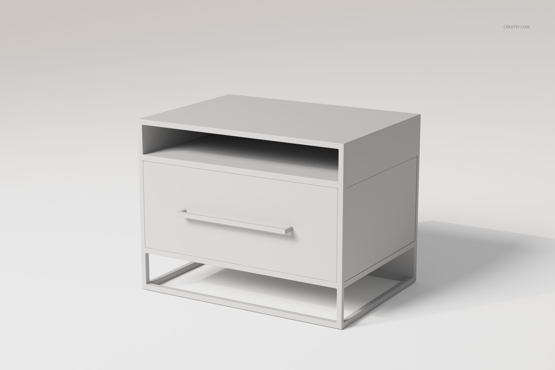 One Drawer Bedside Table 3D Model - mockup screenshot 3