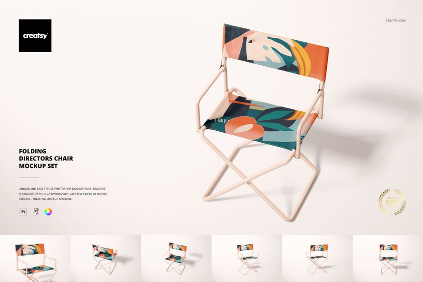 Folding Directors Chair Mockup Set - mockup screenshot 1