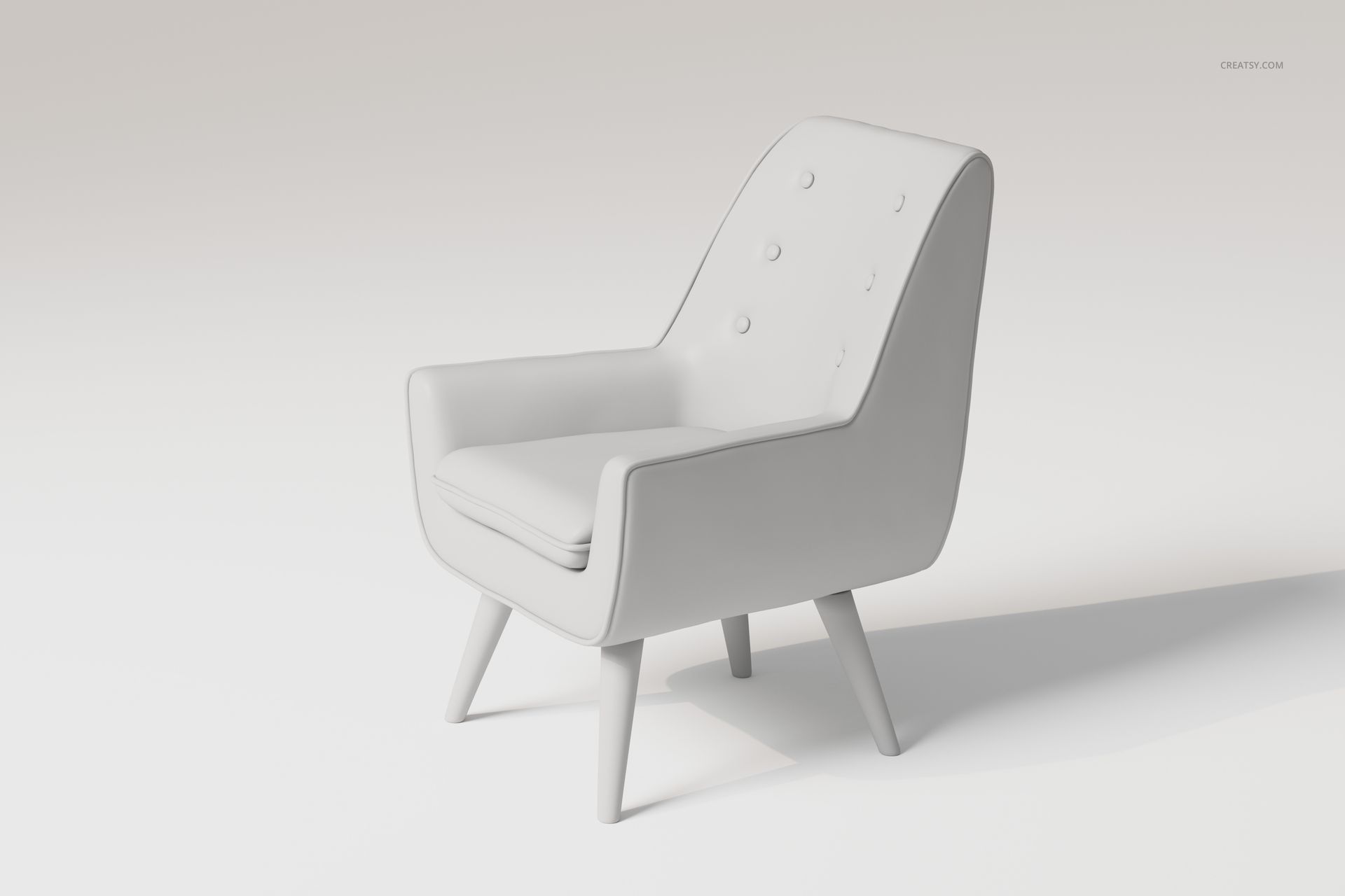 Corner Chair with Wooden Legs 3D Model - mockup screenshot 3