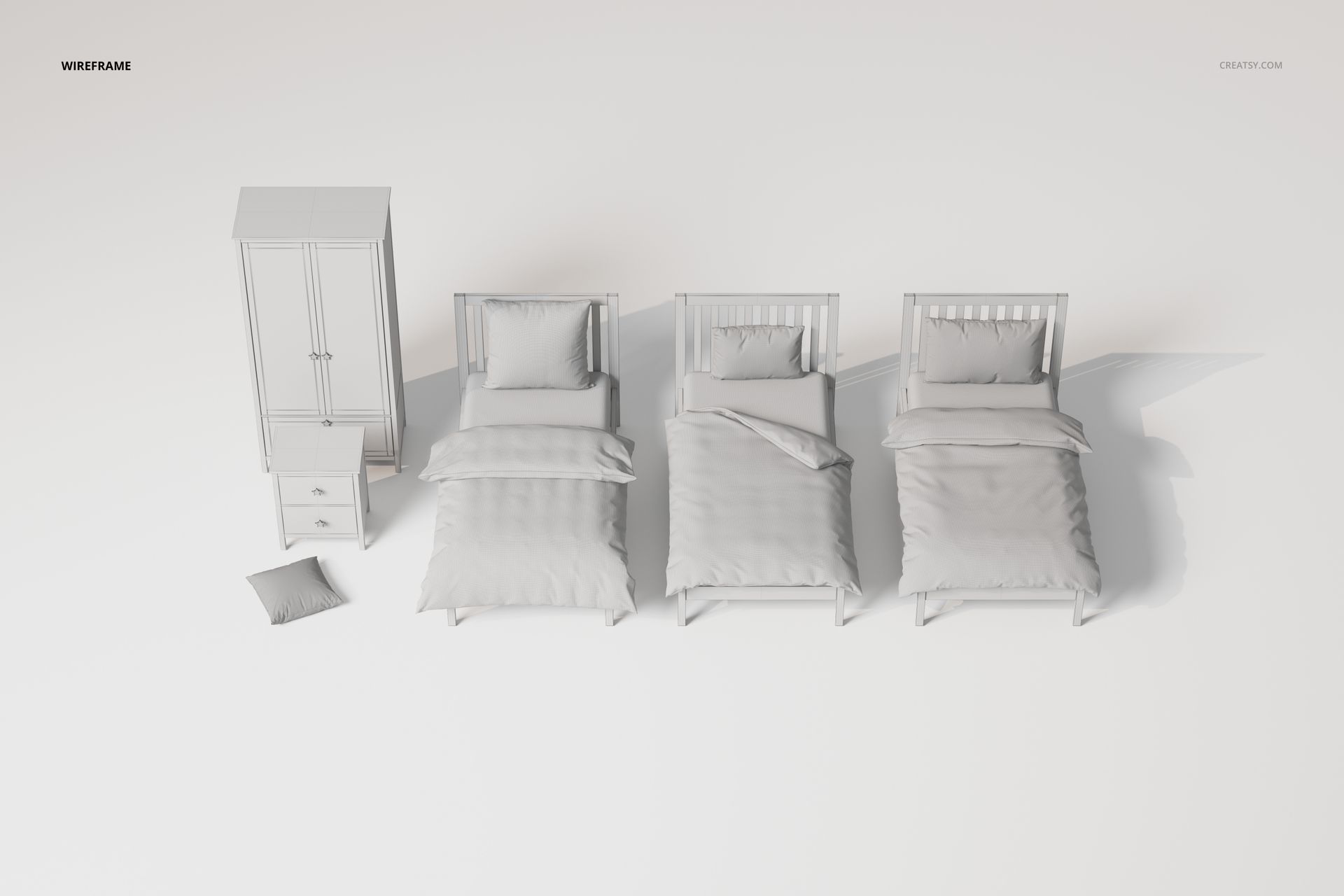 Kids Bedroom Furniture & Bedding Set 1 3D Model - mockup screenshot 6