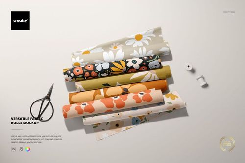 Versatile Fabric Rolls Mockup - mockup preview 1